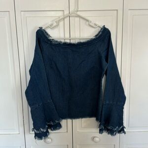 Waist length at the shoulder Jean top